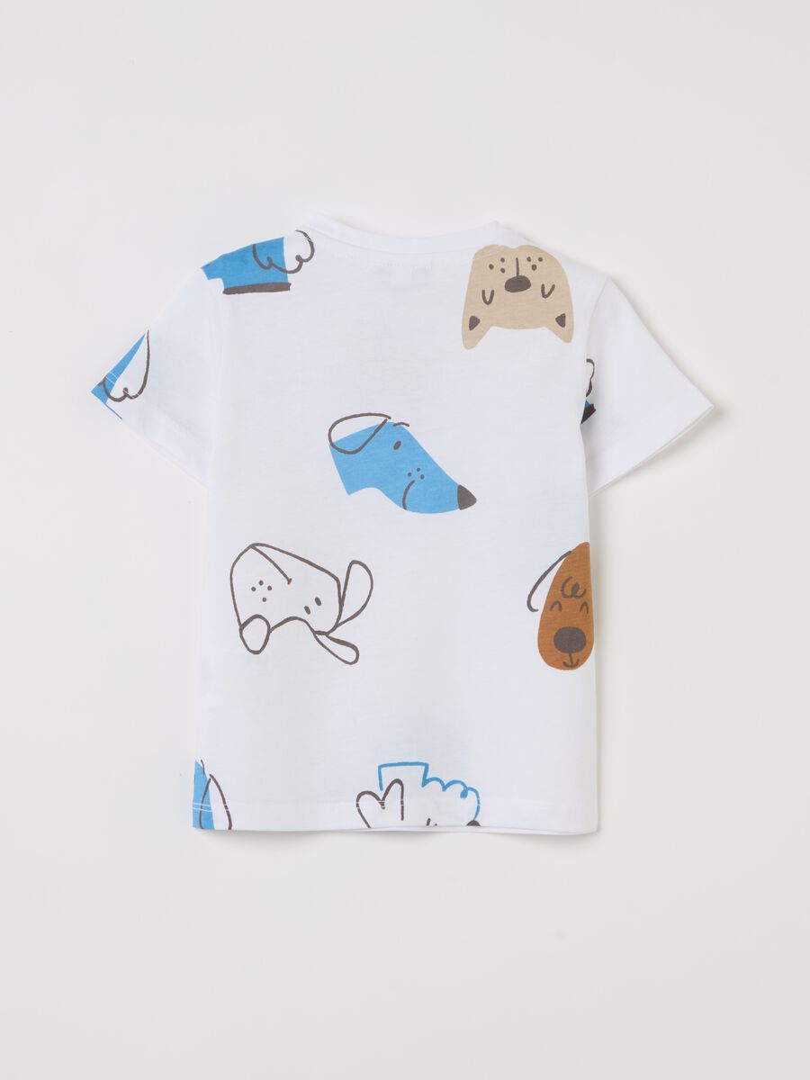 Cotton T-shirt with puppy print_1