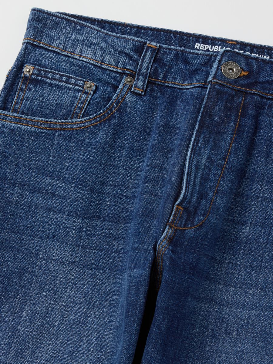 Slim-fit cross-hatch cotton jeans_5