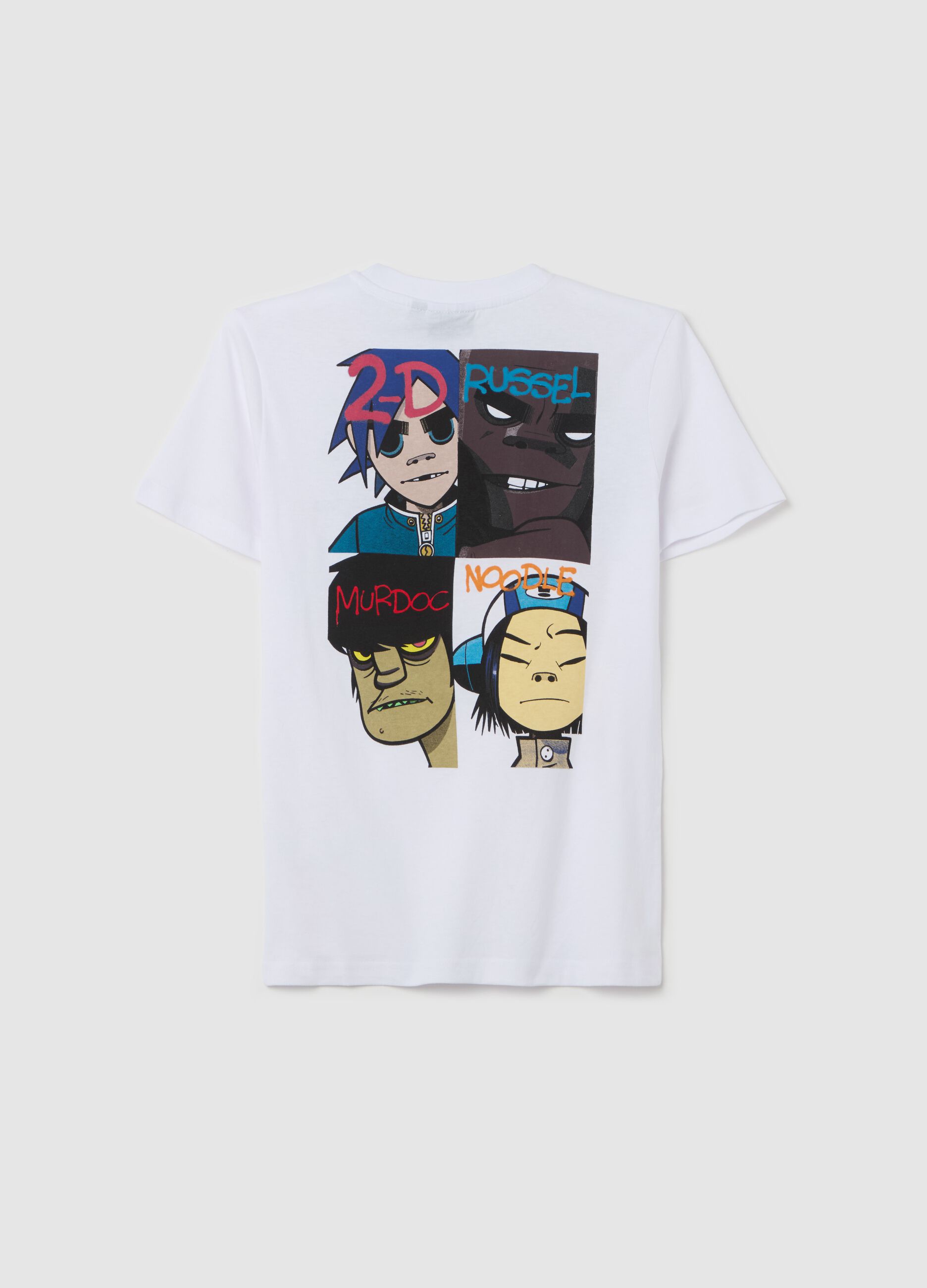 T-shirt in cotone con stampa Gorillaz