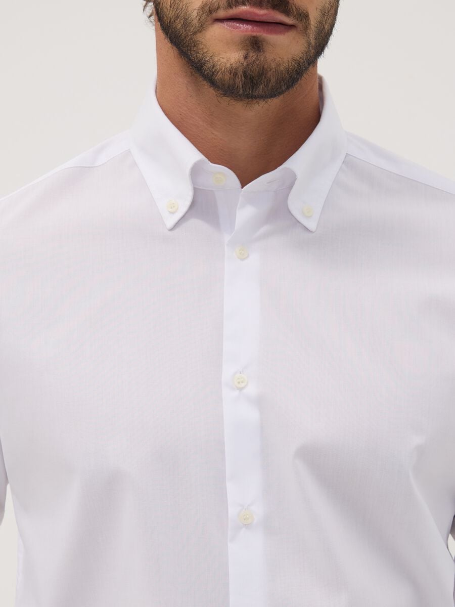 Camicia bianca button down slim fit a maniche lunghe Easy Iron_1