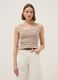 Beige regular fit tank top with metallic appliqu&eacute;s_0