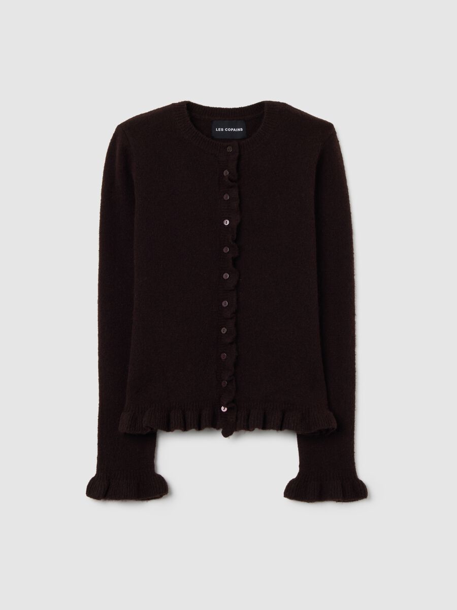 Cardigan marrone regular fit con bottoni_4