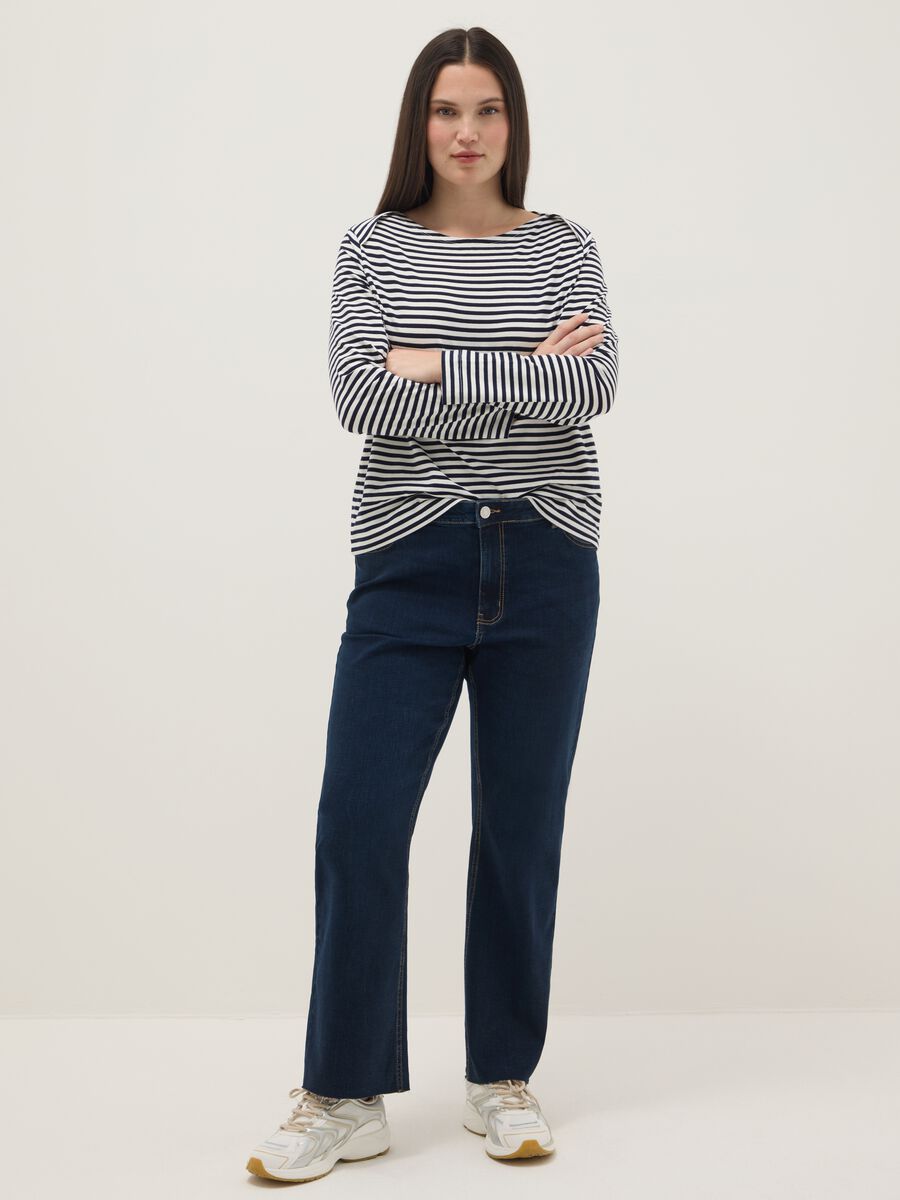 Striped Multicolour Regular Fit Stretch Cotton Top_1