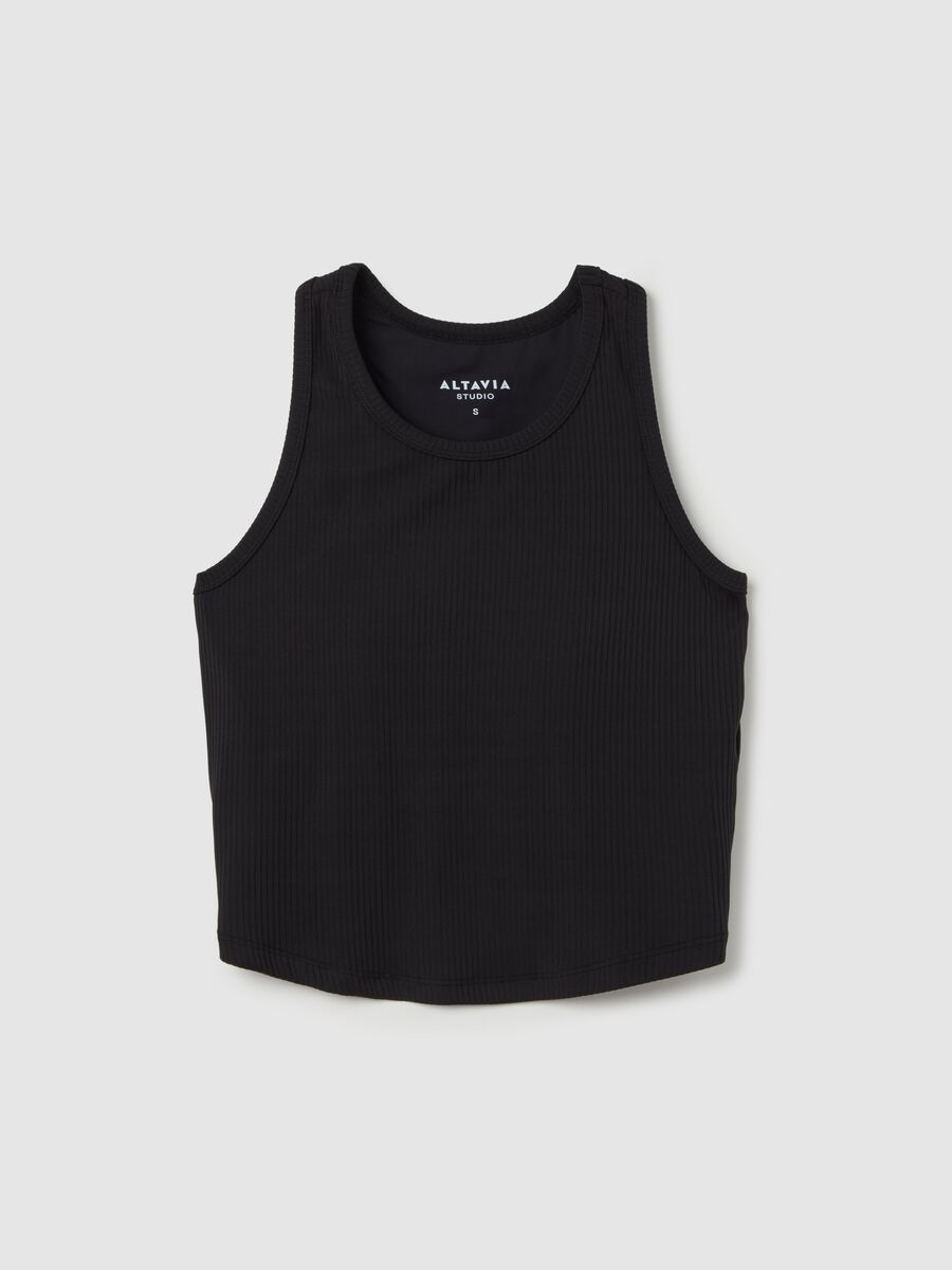 Tank top crop in tessuto tecnico a costine ALTAVIA STUDIO_4