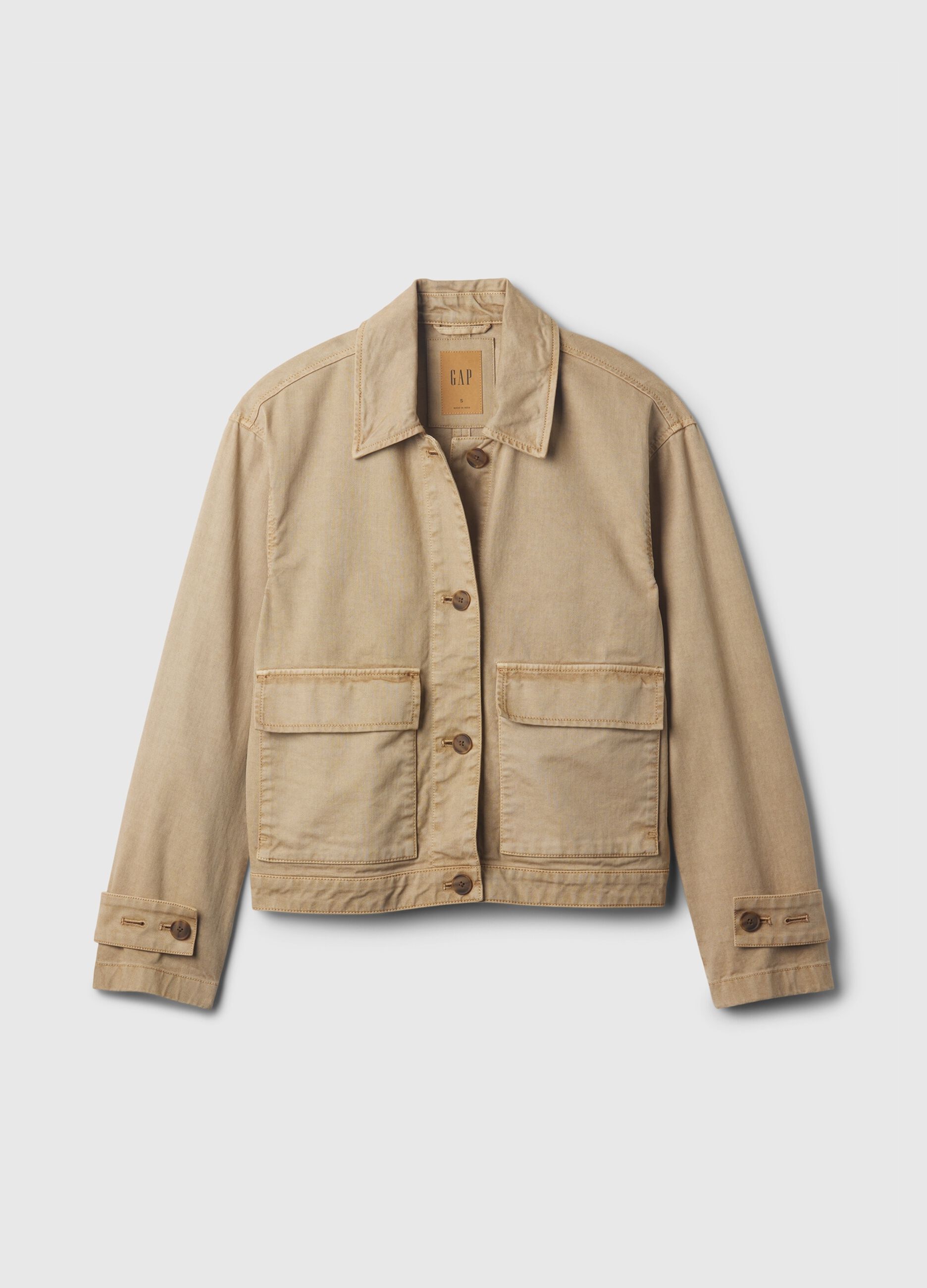 Utility shacket in cotton