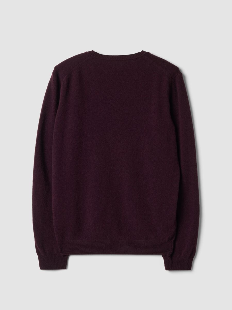Pullover viola in pura lana a girocollo regular fit_6