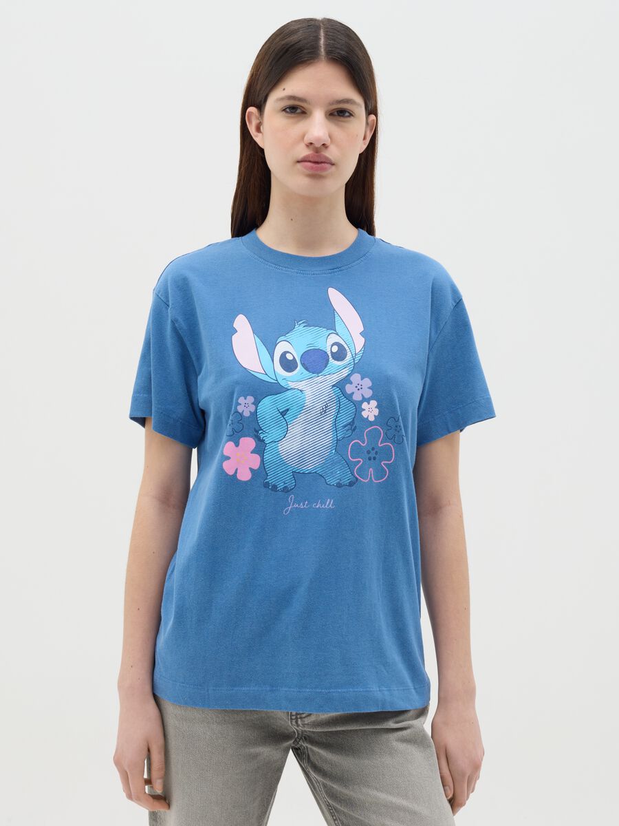 Light blue T-shirt with Stitch print_0