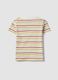 Boys&rsquo; pure cotton multicolour striped T-shirt with dog pocket_1