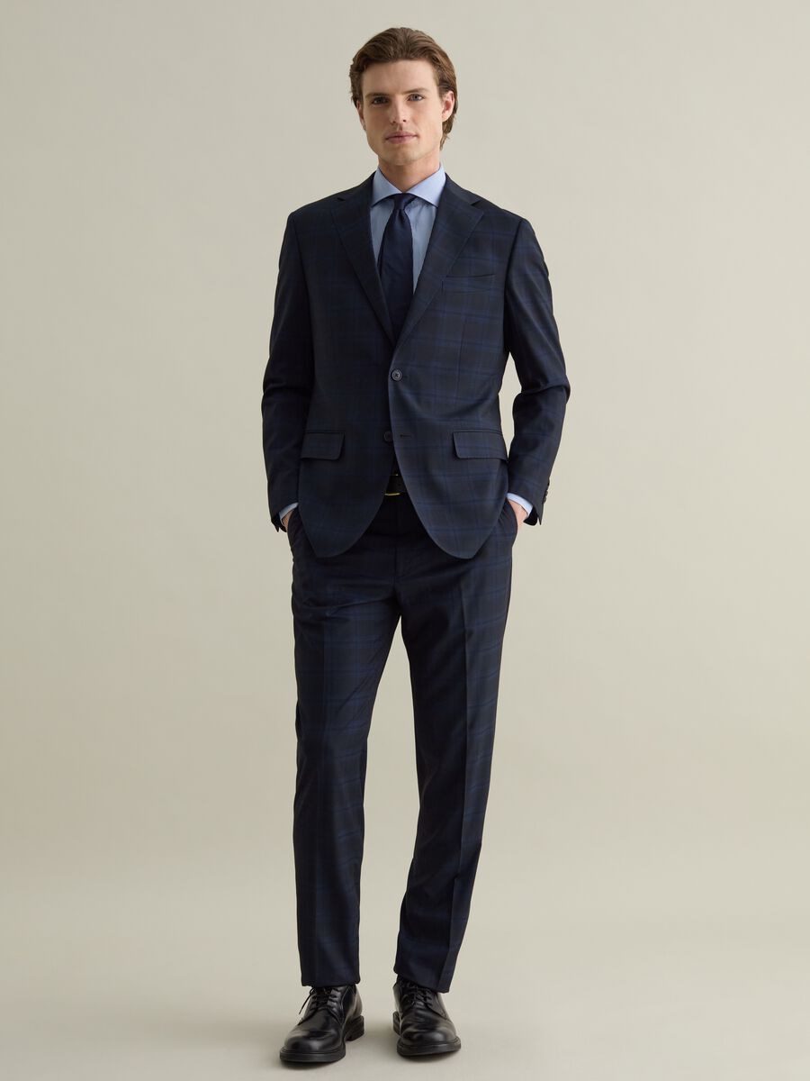 Chino trousers with check pattern_0