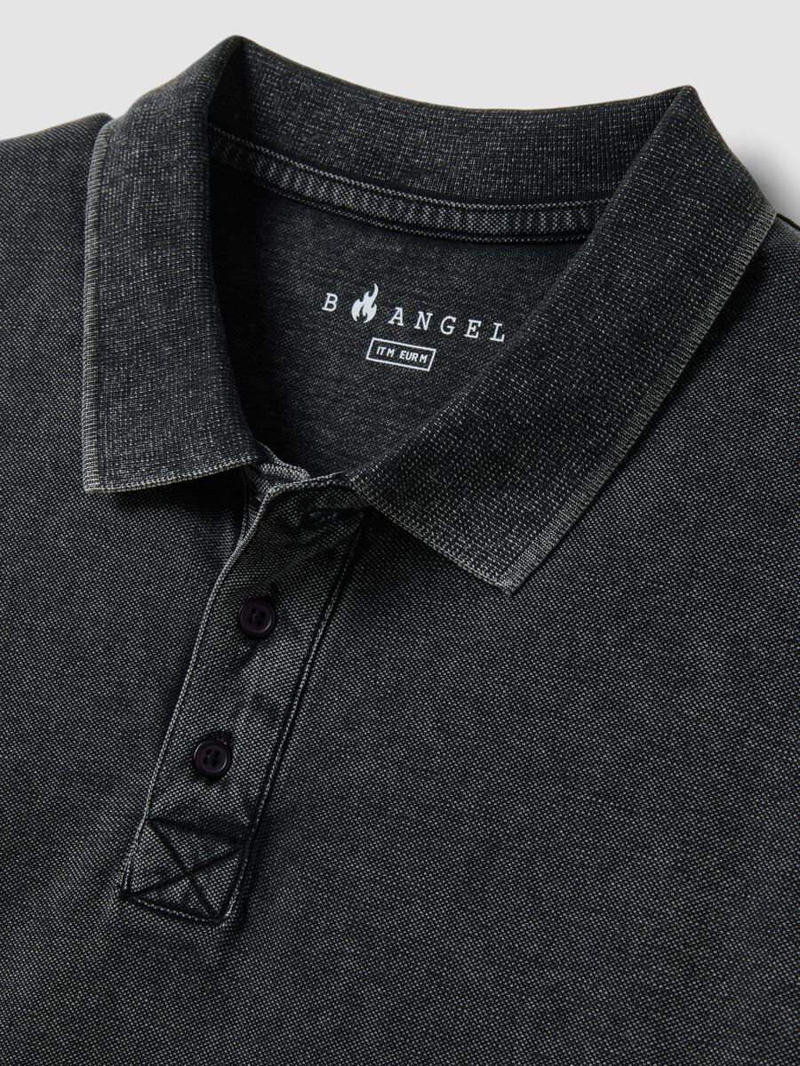 Black pure cotton regular fit short sleeve polo_1