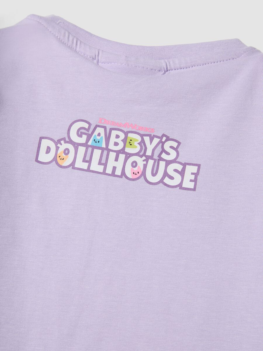 T-shirt in cotone elasticizzato viola da bambina regular fit_3