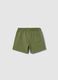 Boys' green pure cotton shorts regular fit with car_1