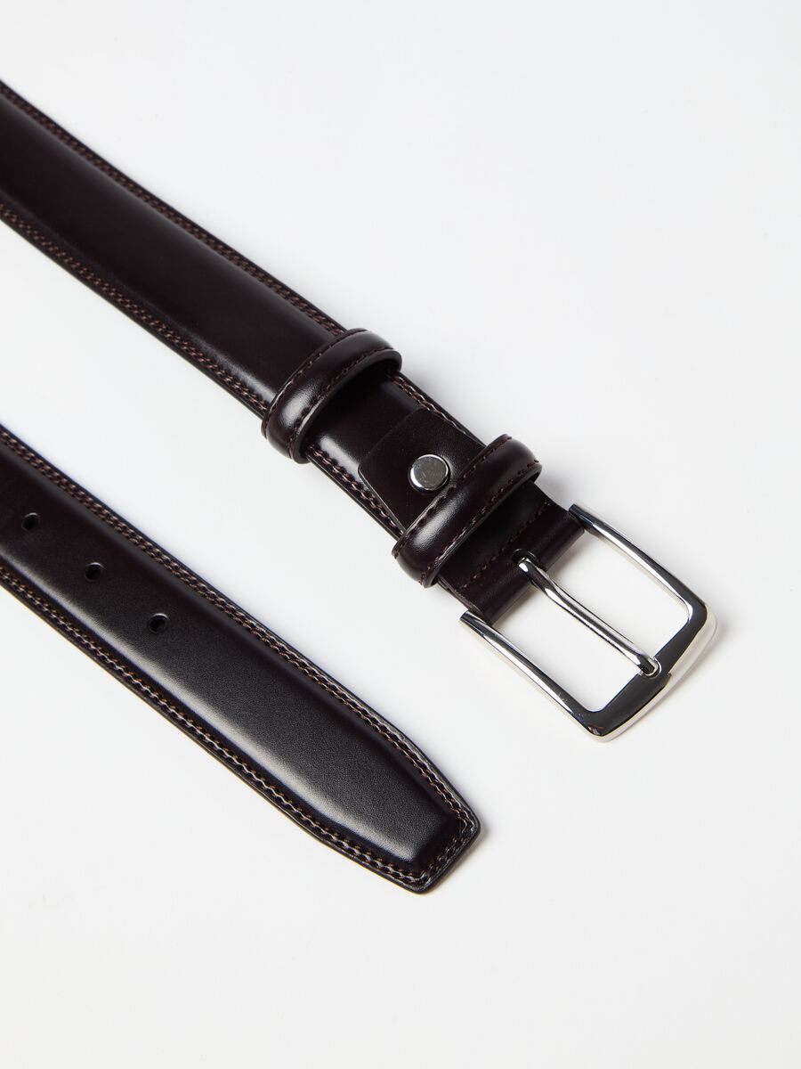 Leather belt with square buckle_2