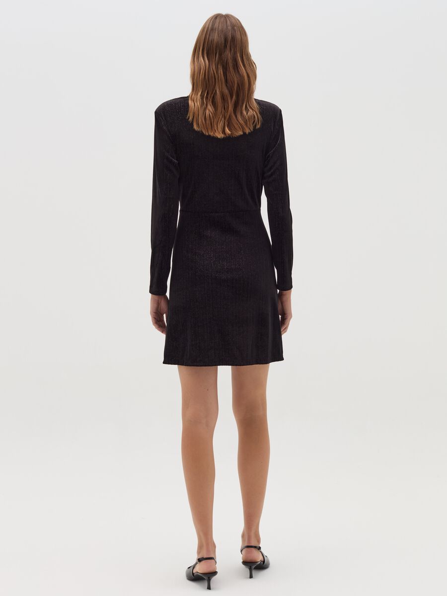Vestito corto in velluto con lurex_3