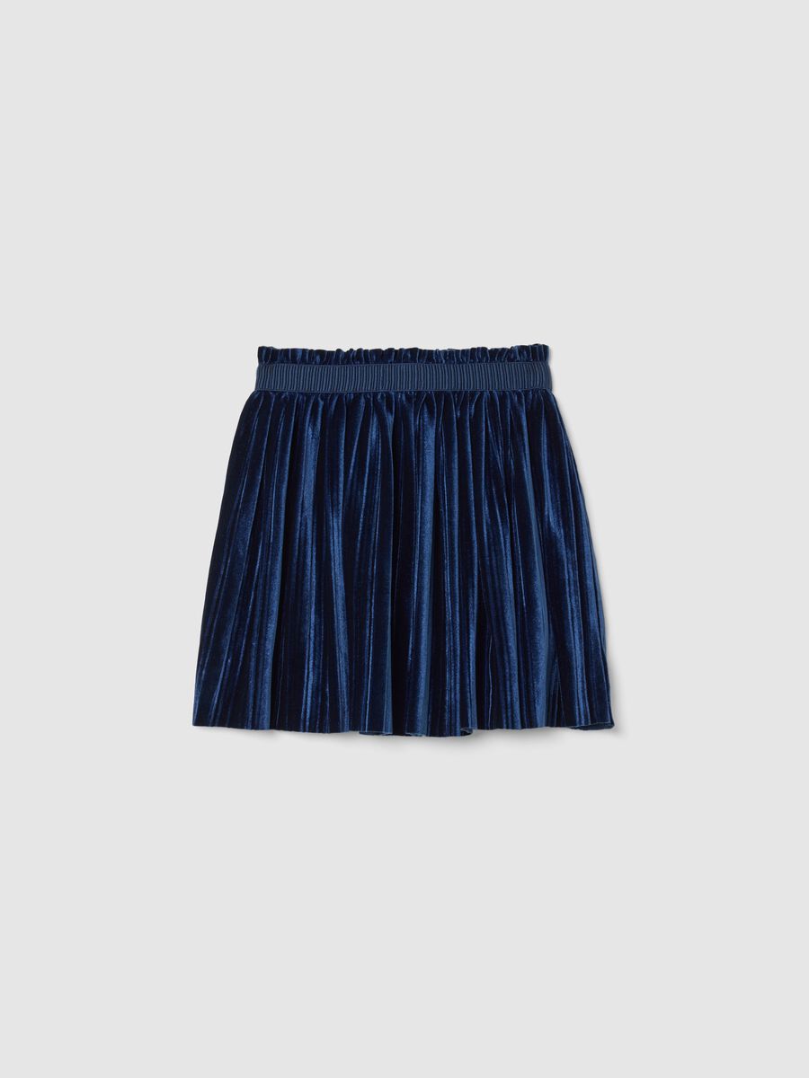 Blue Velour Skirt for Girls_1