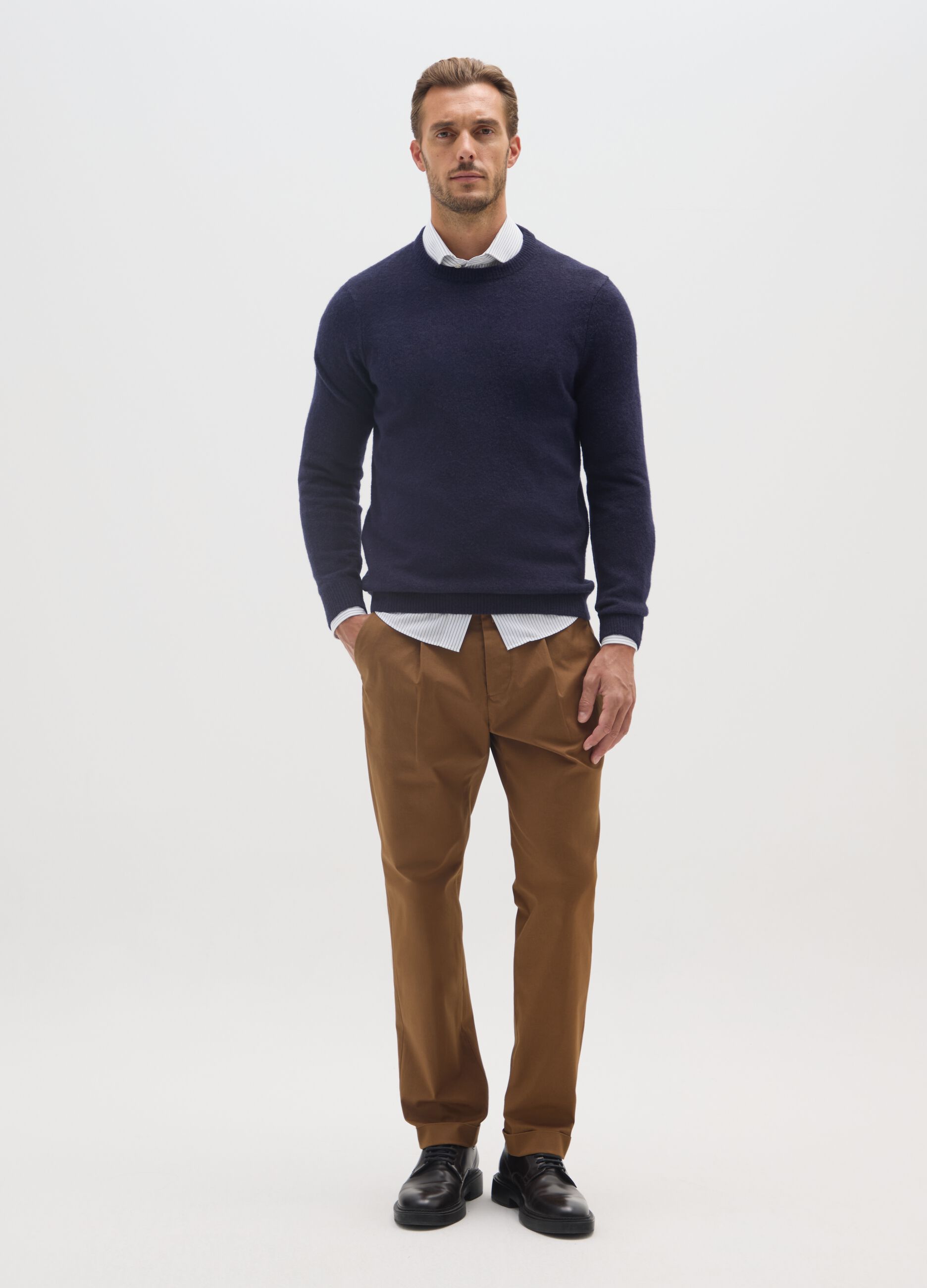 Regular Fit Blue Crewneck Jumper