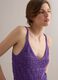 Canotta in puro cotone viola regular fit con lavorazione a maglia_0