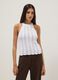 White pure cotton tank top regular fit with mesh texture_2