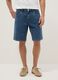 Blue denim Bermuda shorts in cotton blend, regular fit_1