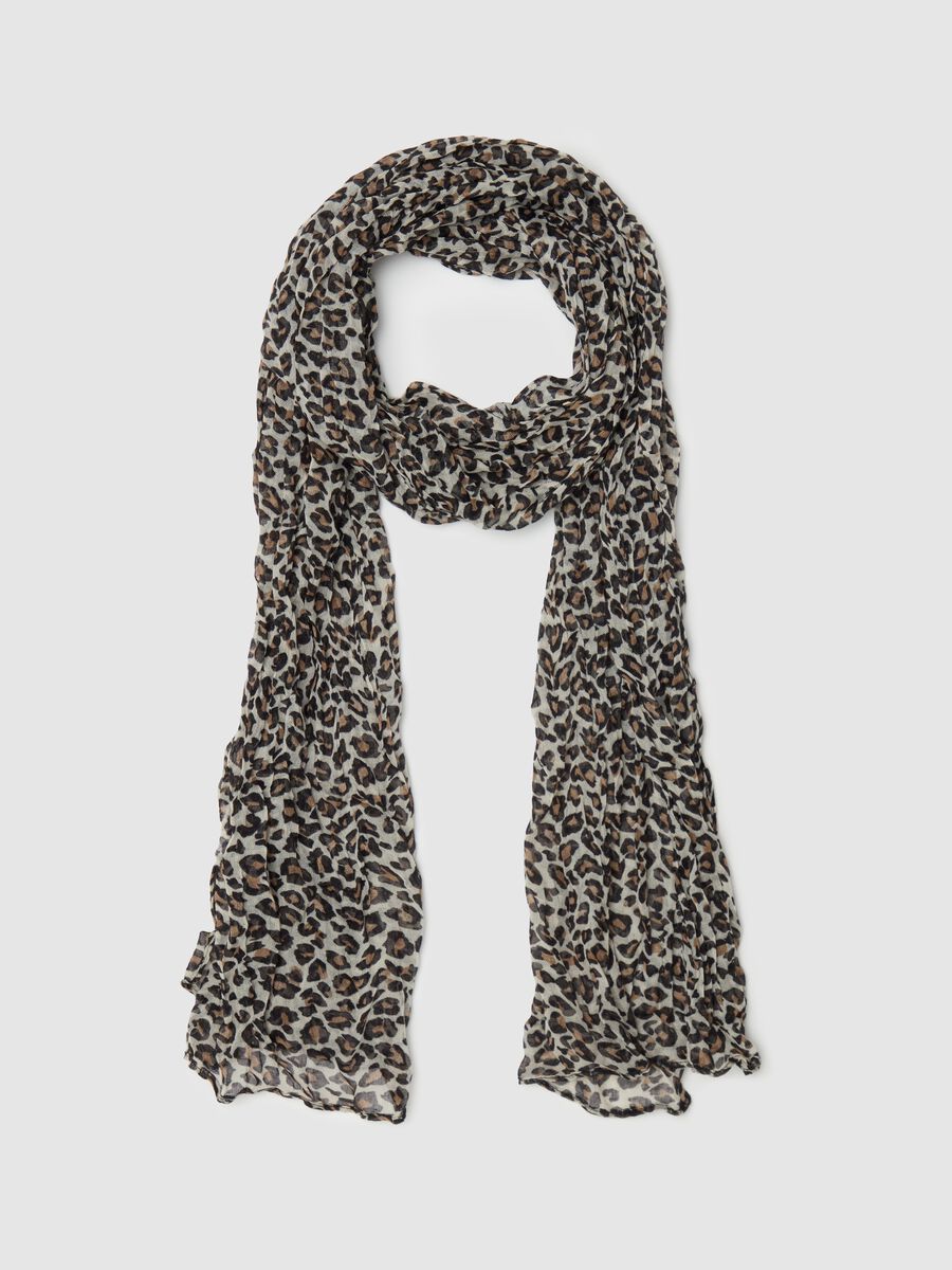 Crinkle-effect leopard scarf_0