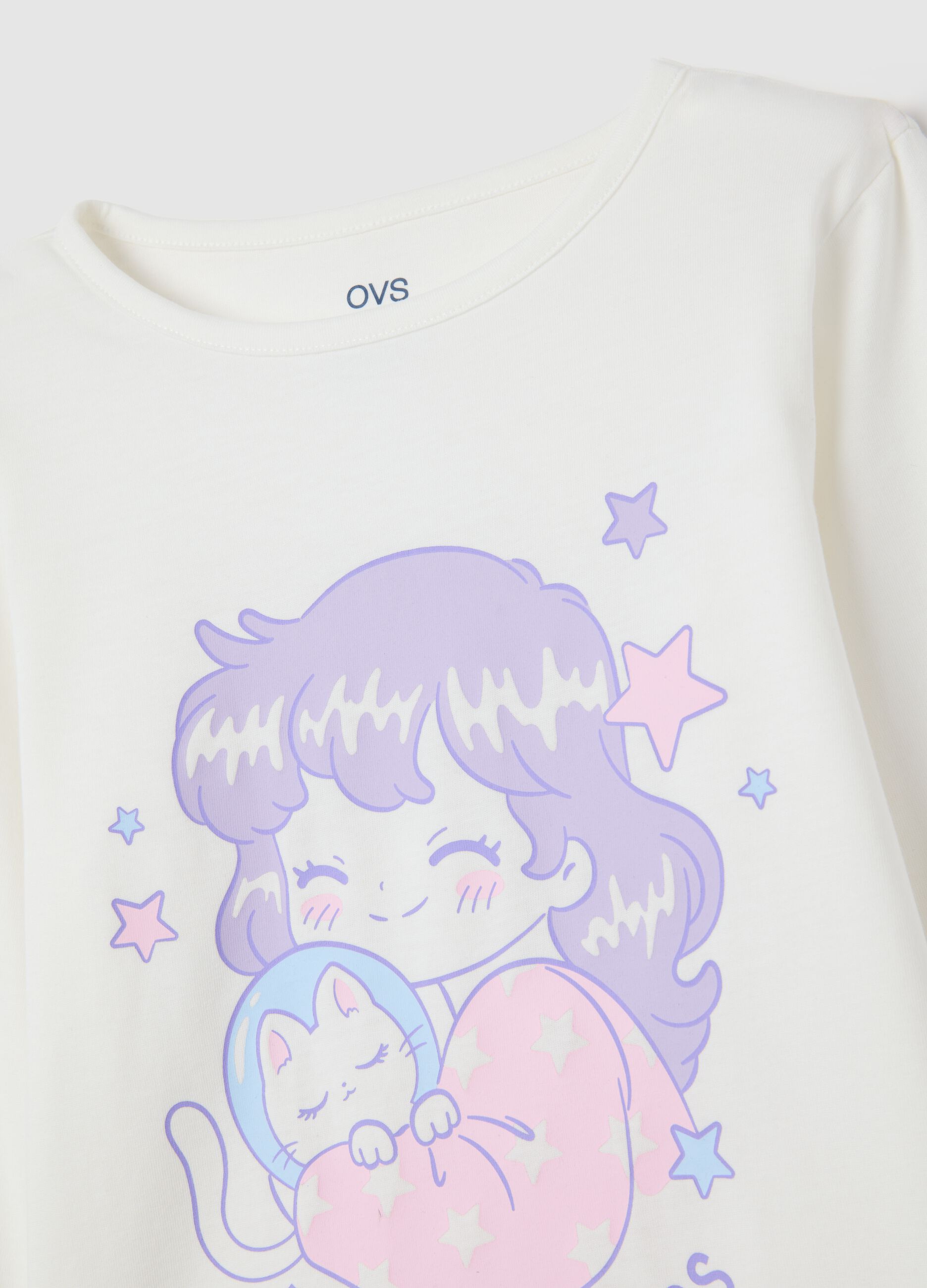 Girls' pyjamas in pure multicoloured cotton