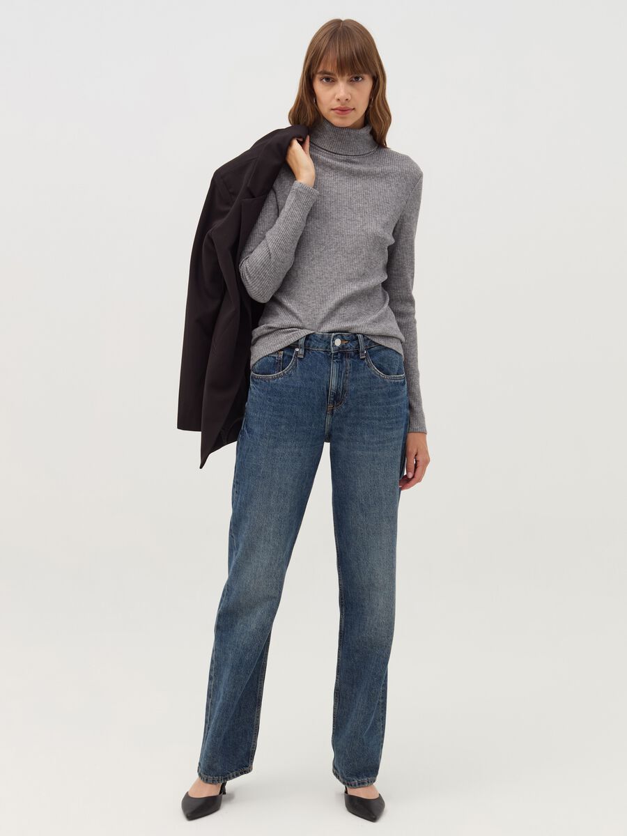 Ribbed T-shirt with high neck_1