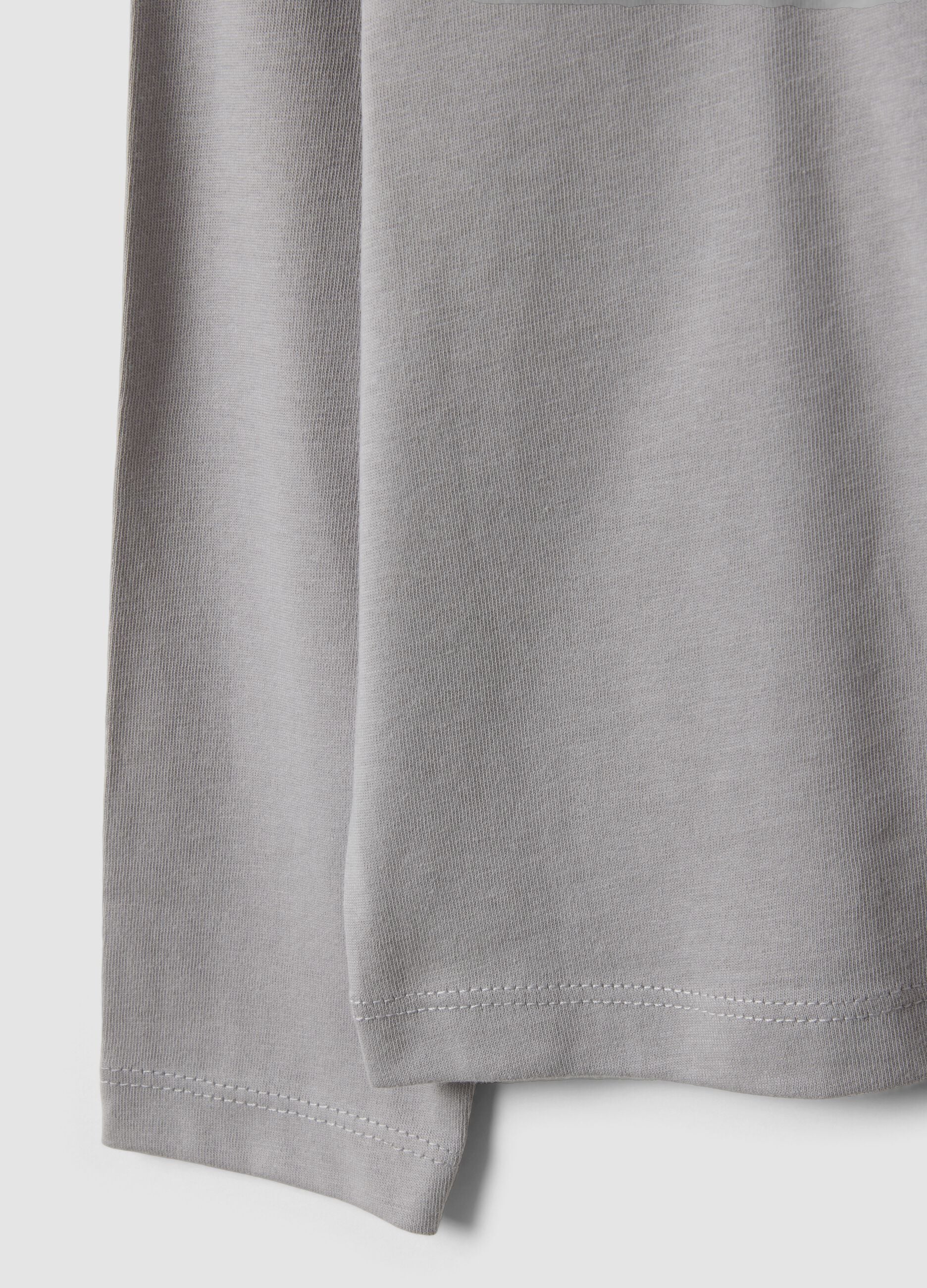Girls&rsquo; grey organic cotton T-shirt with front print, regular fit