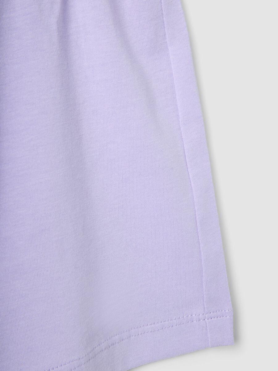 Pantaloncini in puro cotone viola da bambina regular fit_3