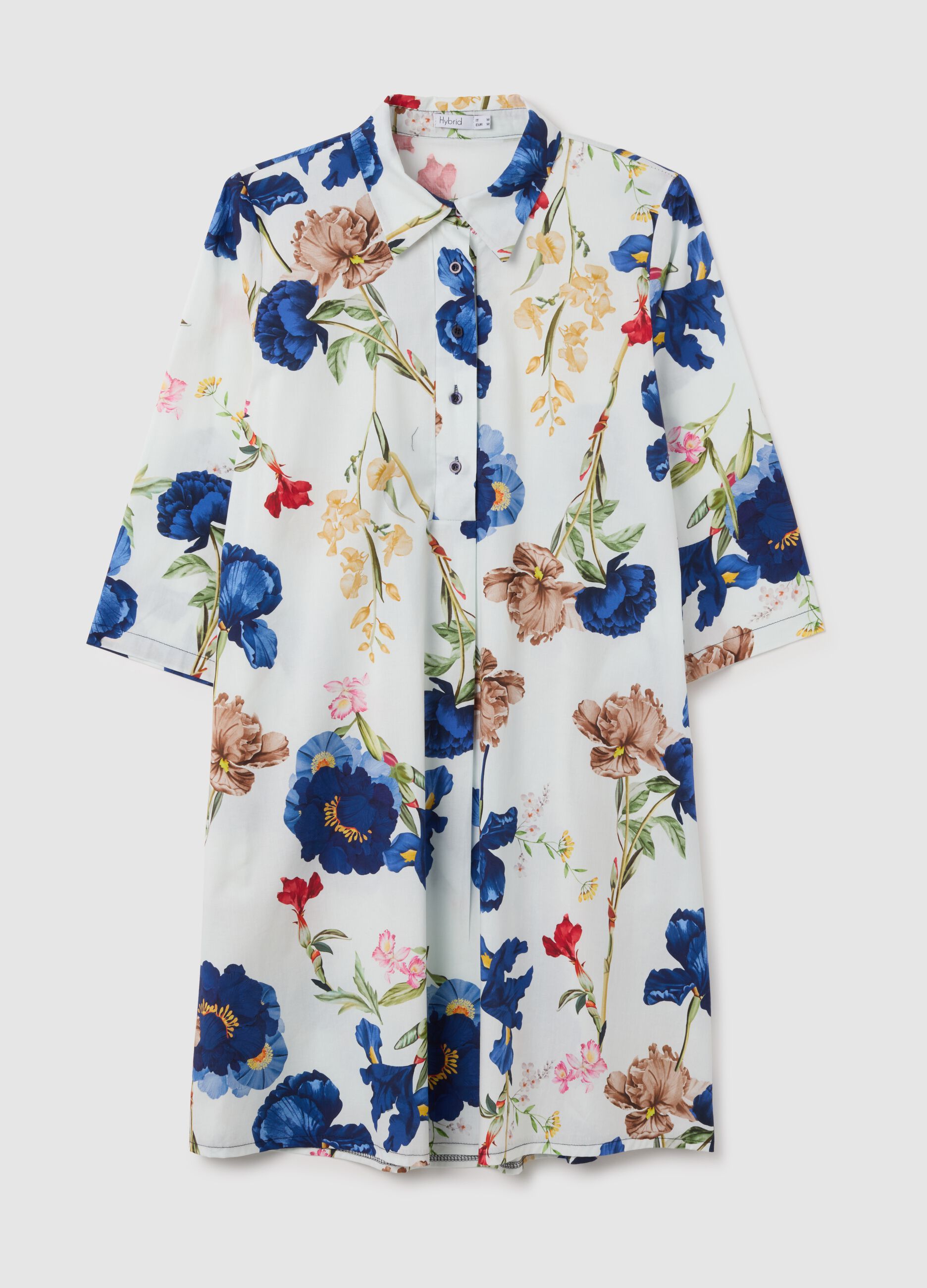 Women's multicolour cotton shirt dress, regular fit
