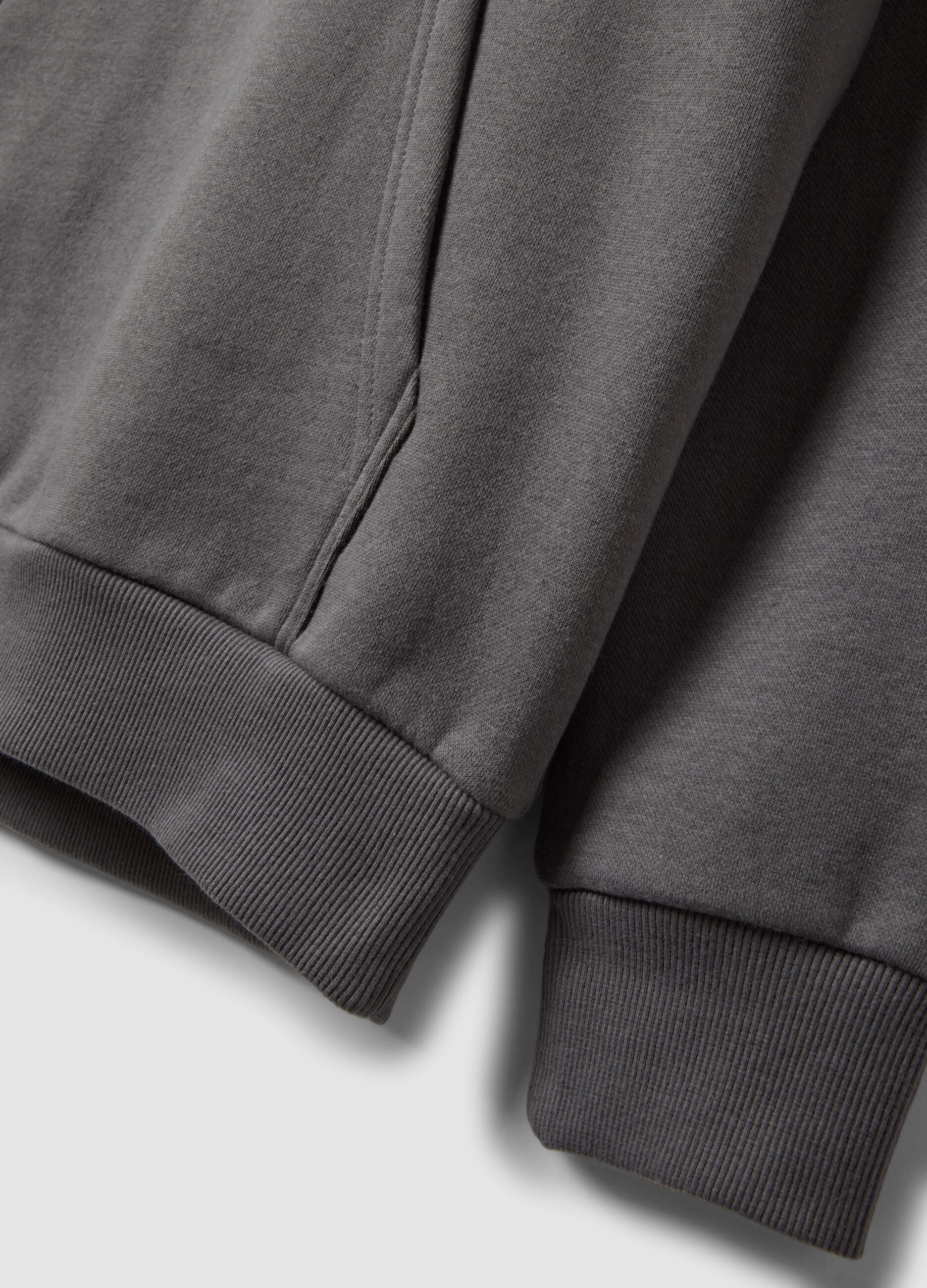 Grey cotton-blend hoodie with Chicago Bulls print