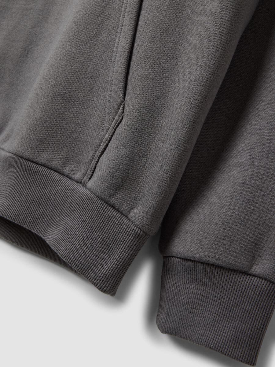 Grey cotton-blend hoodie with Chicago Bulls print_1