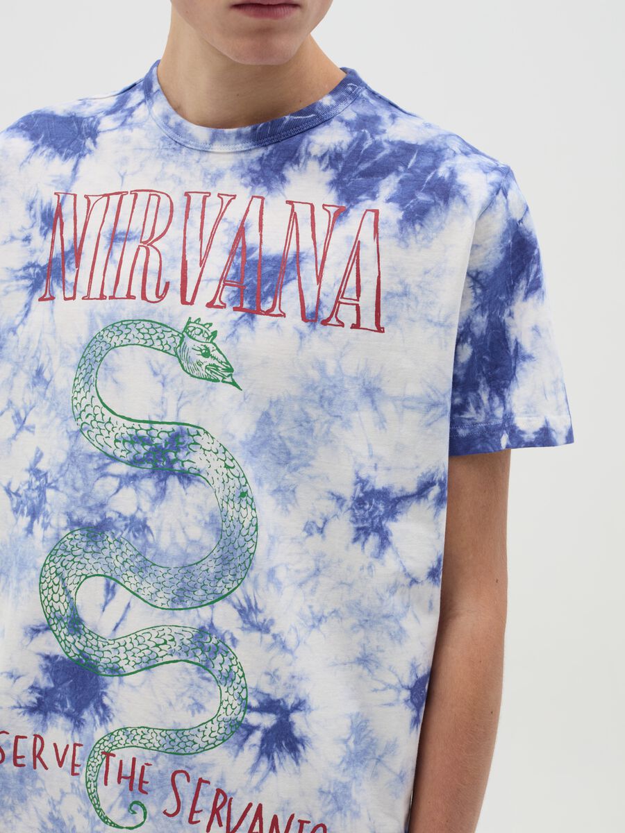 Tie-dye T-shirt with Nirvana print_3