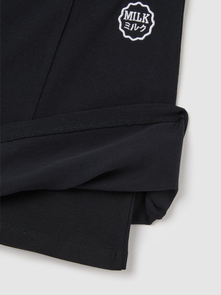 Gonna da donna in puro cotone nera regular fit_1