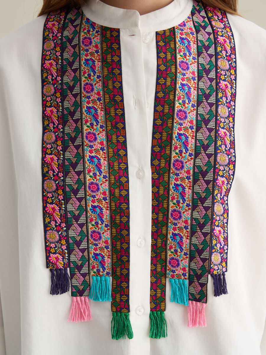 Shirt with Multicolor Piombo Details_2