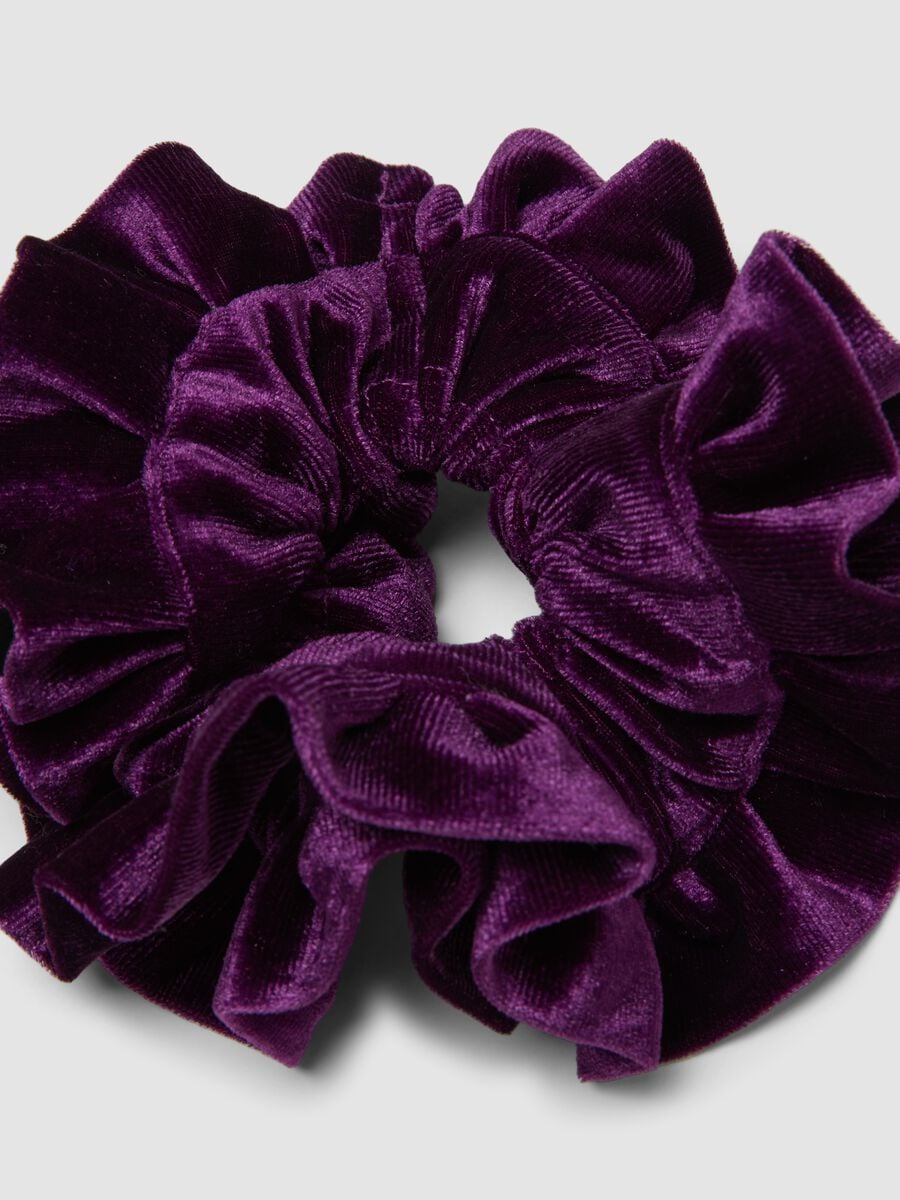 Scrunchie viola effetto vellutato_2