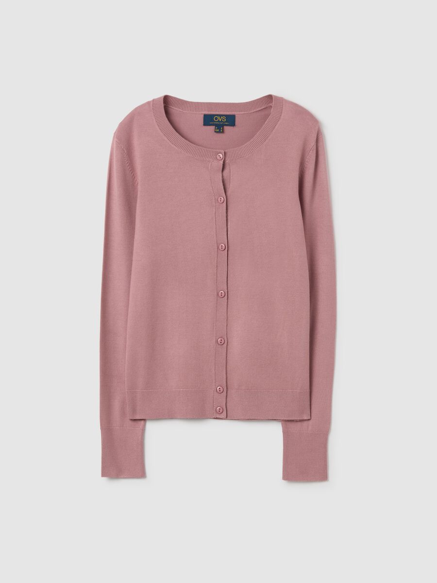 Cardigan in misto viscosa rosa regular fit_0