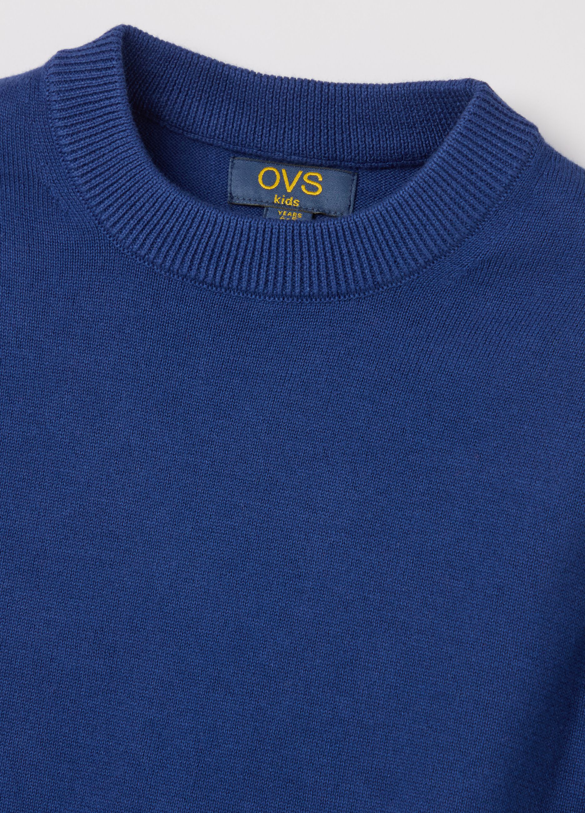 Solid colour cotton pullover