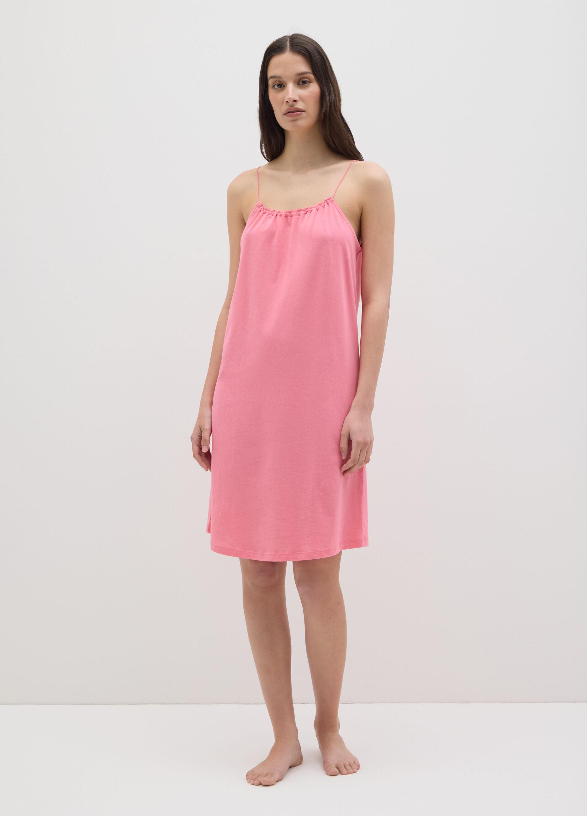 Women's Pink Summer Dress in Pure Cotton