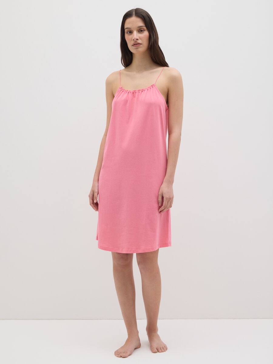 Women's Pink Summer Dress in Pure Cotton_0