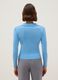 Regular fit blue viscose jumper with polo neck_2