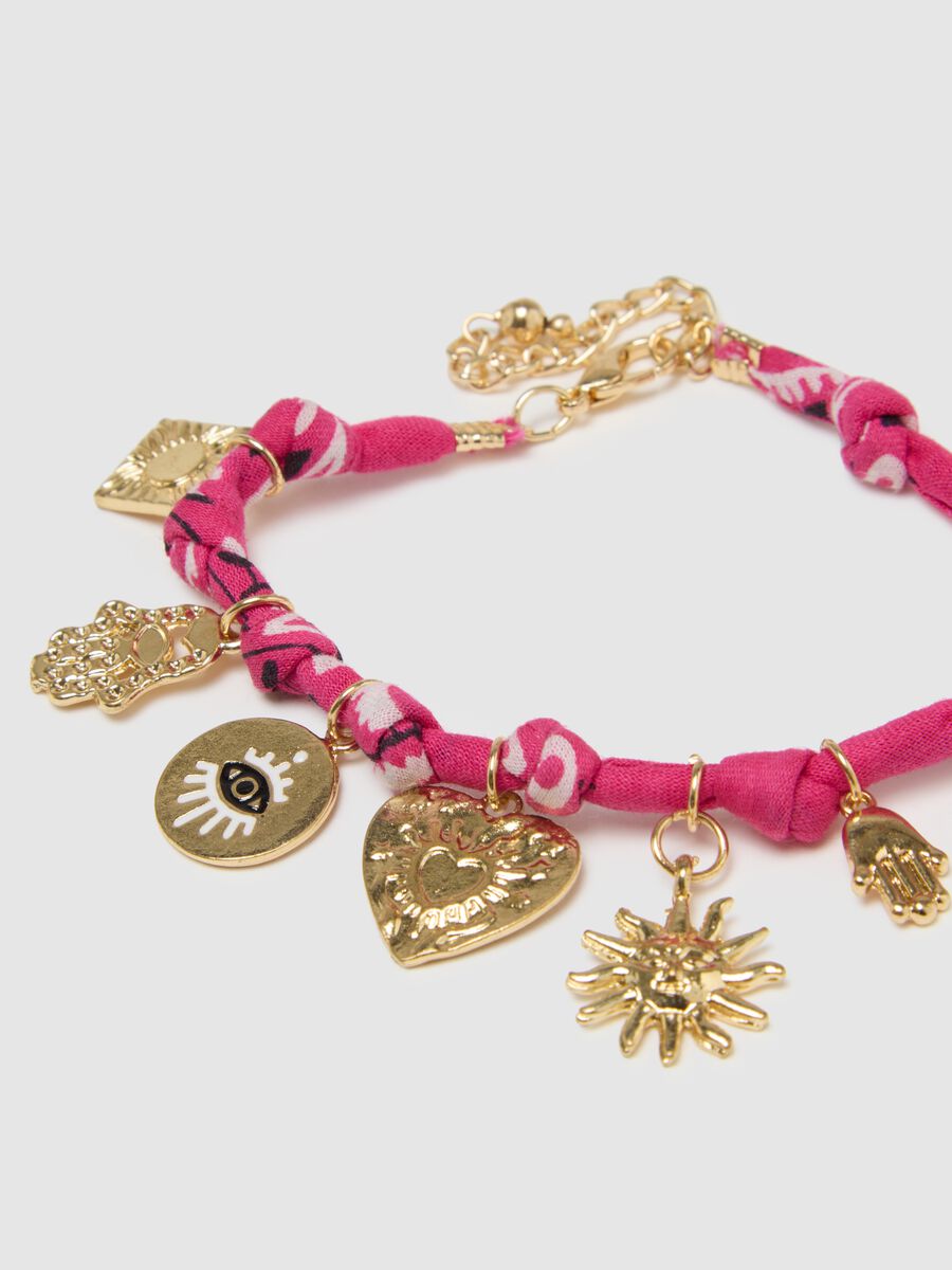 Multicolour zinc bracelet with charms_1