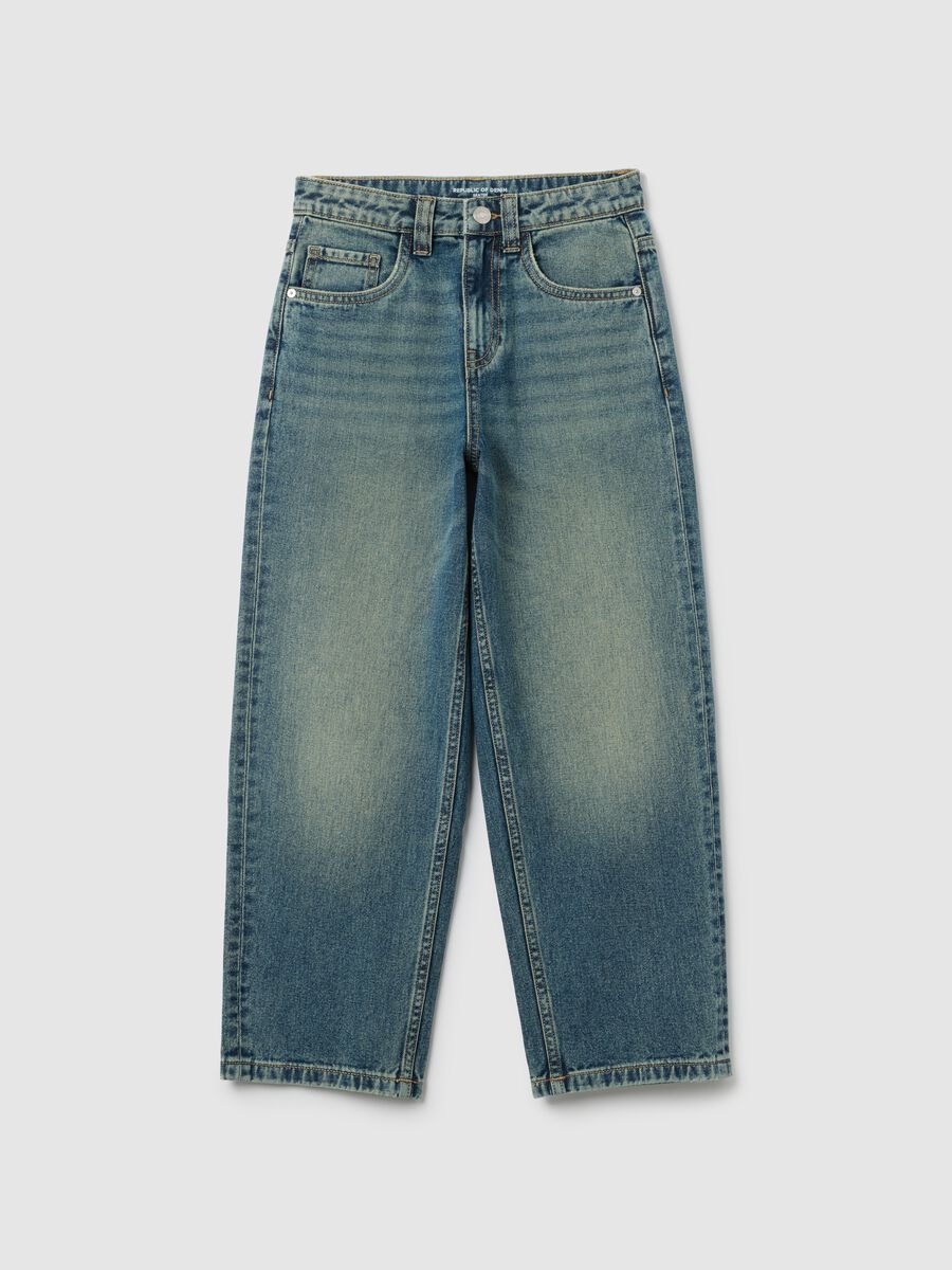 Boys' pure cotton denim regular fit jeans_0