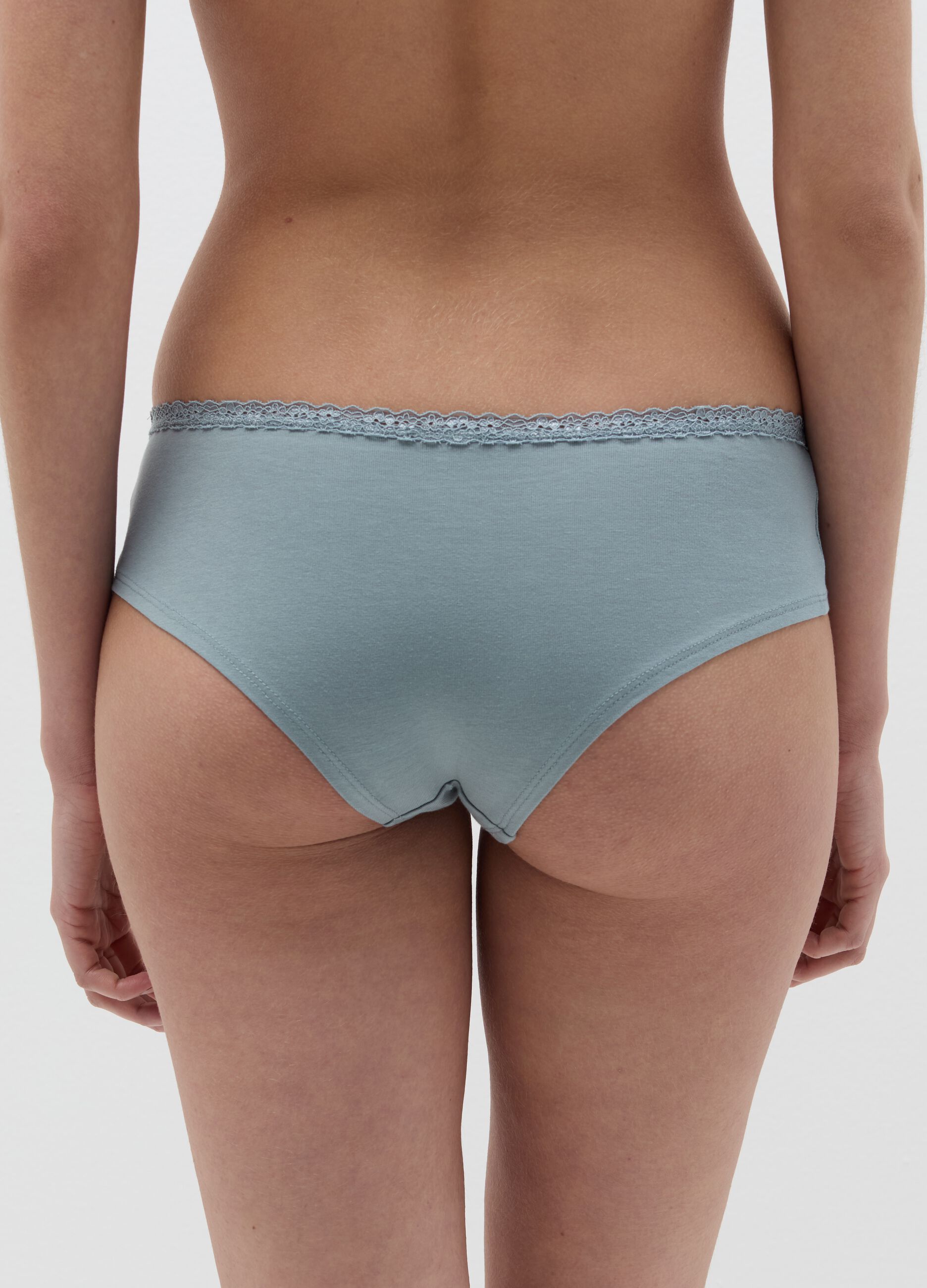 Two-pack French knickers with lace trim