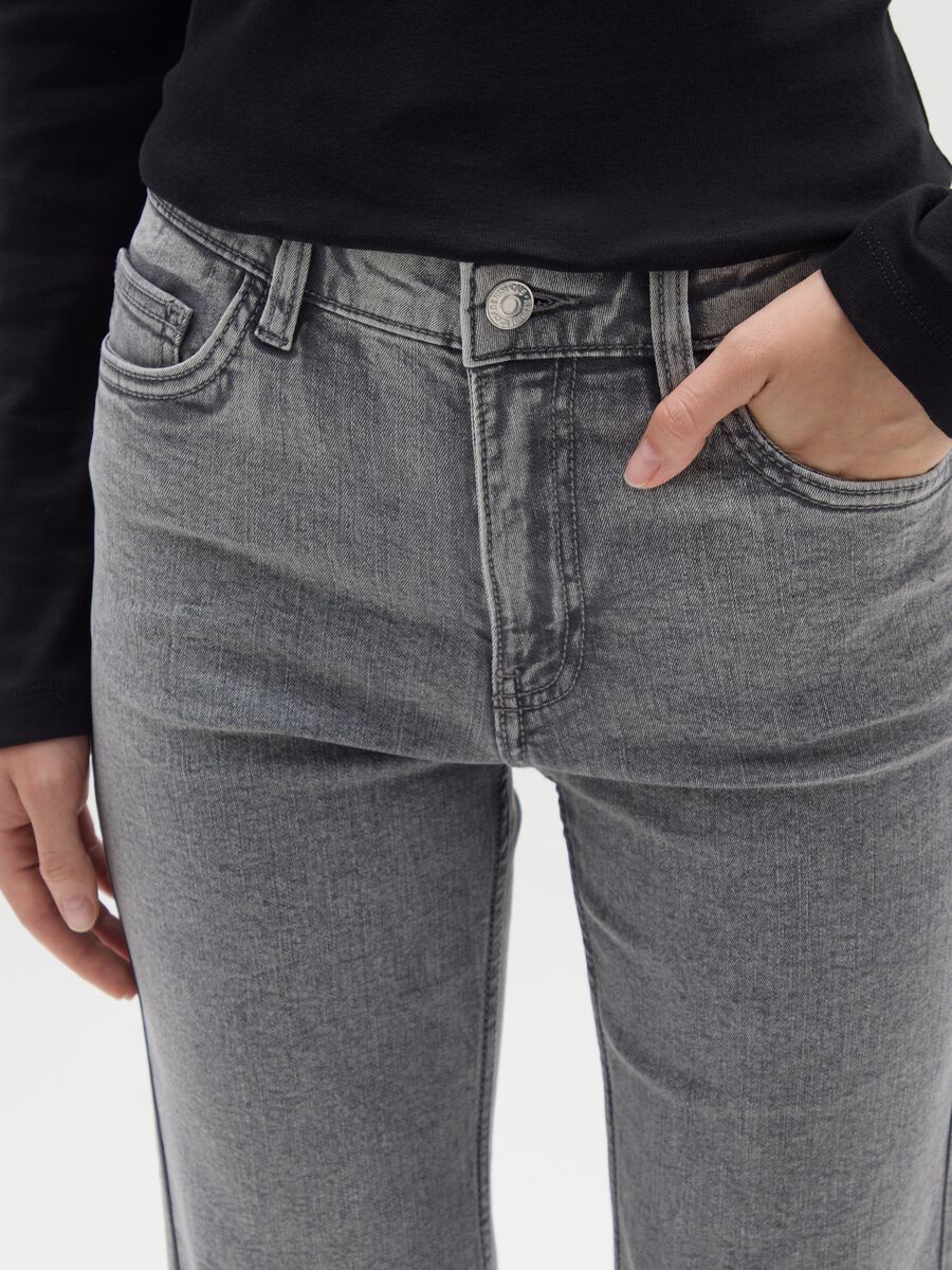 Grey Cotton Blend Bootcut Jeans_3