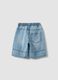 Shorts denim blu in puro cotone da bambino regular fit_1