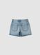 Shorts denim blu in puro cotone da ragazza straight fit_4