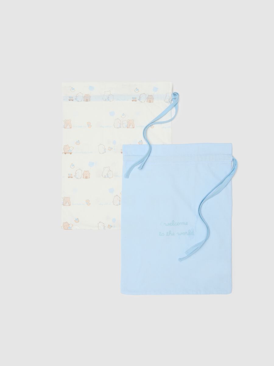 Bipack of multi-colour baby bags in pure cotton with embroidery_0