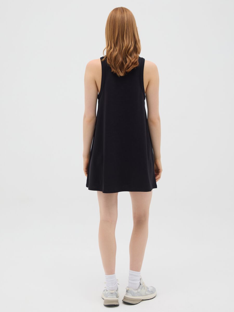 Women's dress in pure black cotton_2