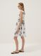 White pure cotton mini dress with floral print_0