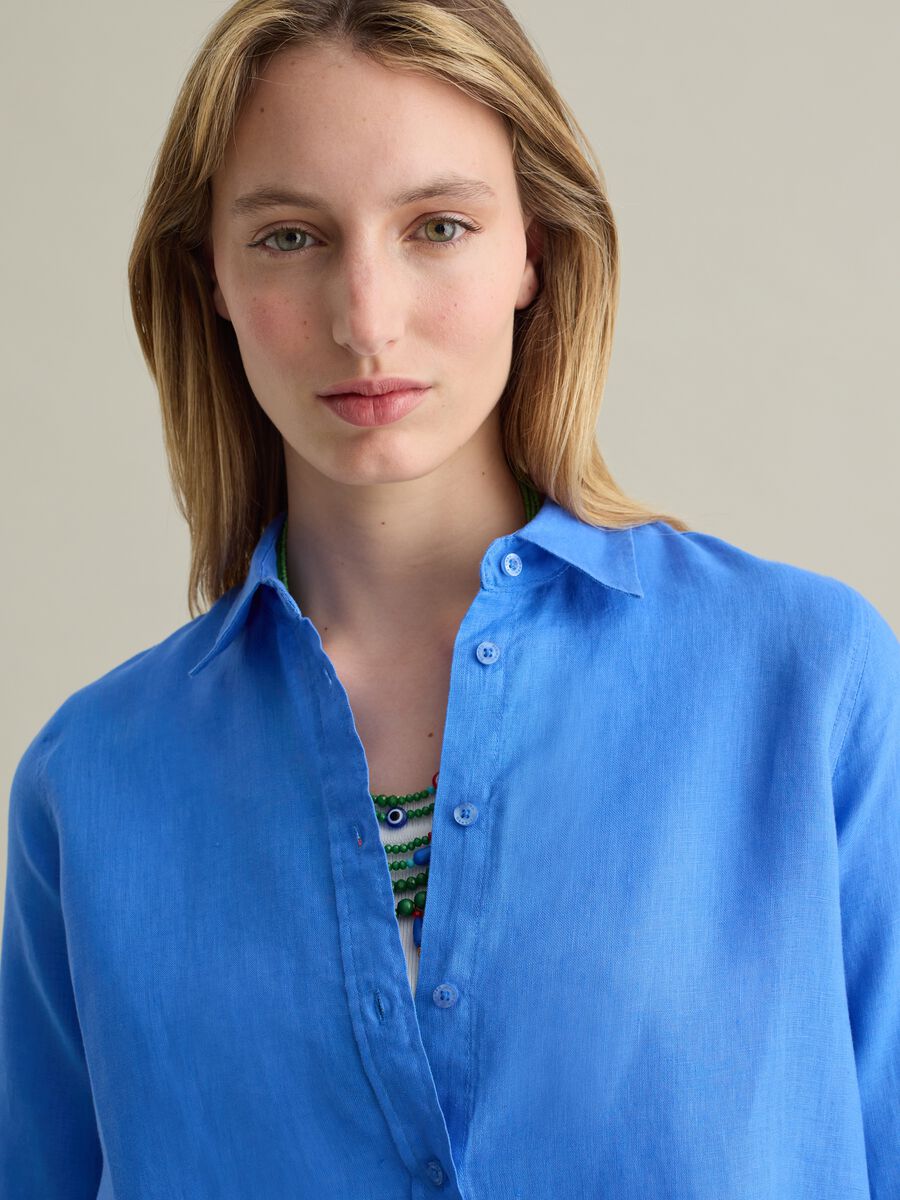 Light blue regular-fit shirt in linen_1
